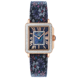 Gevril Padova Floral Quartz Mother of Pearl Dial Diamond Ladies Watch 12306f