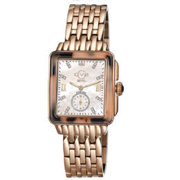 Gevril Bari Tortoise Diamond Mother of Pearl Dial Ladies Watch 9245b