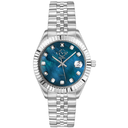 Gevril Naples Quartz Diamond Mother of Pearl Dial Ladies Watch 12409