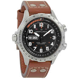 Hamilton Khaki Aviation X-Wind Lefty Automatic Black Dial Mens Watch h77755533