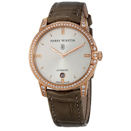 Harry Winston Midnight Automatic 36mm Rose Gold Diamond Mens Watch midahd36rr001