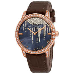 Harry Winston Midnight Tahitian Mother Of Pearl Dial Ladies Diamond Watch midahm36rr001