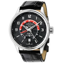 GV2 Gevril Giromondo Mens Quartz Watch 42303 Black Dial