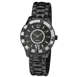 Gevril Venice Diamond Quartz Black Dial Ladies Watch 11713-425