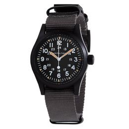 Hamilton Khaki Field Hand Wind Black Dial Mens Watch h69409930