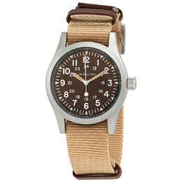 Hamilton Khaki Field Hand Wind Brown Dial Mens Watch h69439901