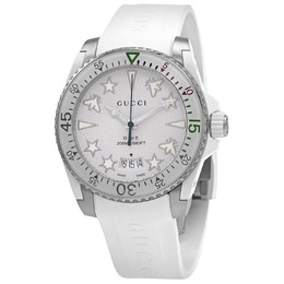 Gucci Dive Watch Quartz White Dial Mens Watch ya136337