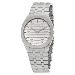 Gucci 25H Quartz Silver Dial Ladies Watch ya163402