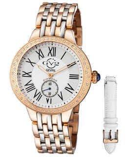 Gevril Astor White Dial Diamond Ladies Watch 9106