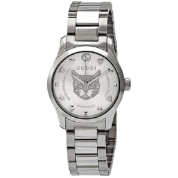 Gucci G-Timeless Silver Dial Ladies Watch ya126595