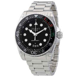 Gucci Dive XL Black Dial Stainless Steel Mens Watch ya136208