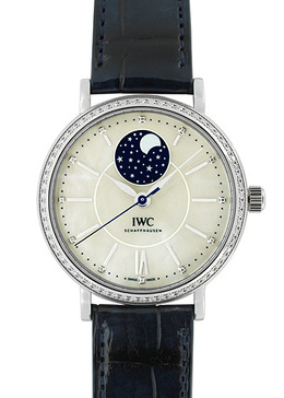 IWC Portofino Mother of Pearl Moonphase Diamond Automatic Unisex Watch 4590-01 iw459001