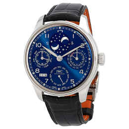 IWC Portugieser Perptual Calendar Double Moonphase 18K White Gold Mens Watch 5034-01 iw503401
