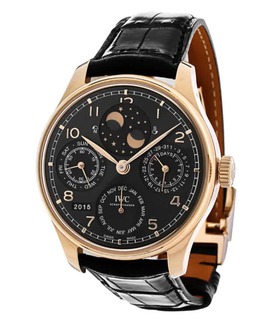 IWC Portugieser Perpetual Calendar Automatic Slate Grey 18 Kt Rose Gold Mens Watch iw503404