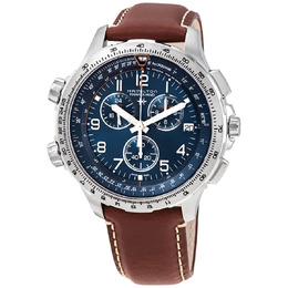 Hamilton Khaki X-Wind Chronograph Quartz Blue Dial Mens Watch h77922541