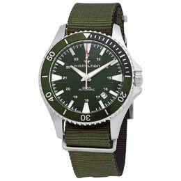 Hamilton Khaki Navy Automatic Green Dial Sprite Bezel Mens Watch h82375961