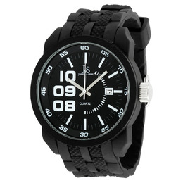 Joshua & Sons Black Dial Black Silicone Mens Watch JS63BK