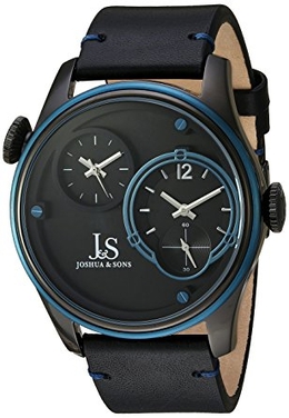 Joshua & Sons Mens Quartz Dual Time Dial Watch jx118bkbu