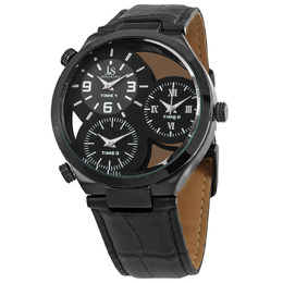 Joshua & Sons Black See Through Dial Mens Watch - JX119BK