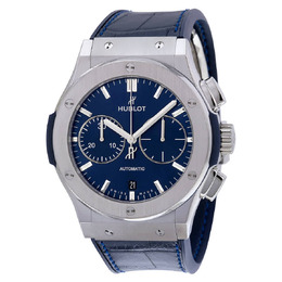 Hublot Classic Fusion Automatic Blue Sunray Dial Titanium Mens Watch 521.nx.7170.lr