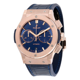 Hublot Classic Fusion Automatic Blue Sunray Dial 18kt King Gold Mens Watch 521.ox.7180.lr