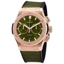 Hublot Classic Fusion Chronograph Automatic Green Sunray Dial Mens Watch 521.ox.8980.lr