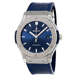 Hublot Classic Fusion Automatic Blue Sunray Dial Titanium Mens Watch 511.nx.7170.lr