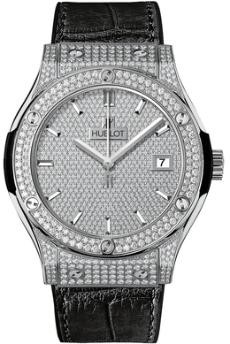 Hublot Classic Fusion Diamond Pave Dial Titanium Mens Watch 511.nx.9010.lr.1704