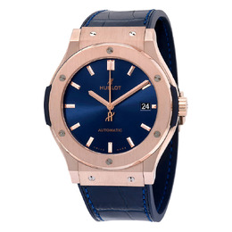 Hublot Classic Fusion Blue Sunray Dial 18kt King Gold Automatic Mens Watch 511.ox.7180.lr
