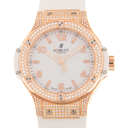 Hublot Big Bang White Dial Diamonds Rubber Unisex Watch 361.pe.2010.rw.1704