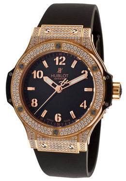 Hublot Big Bang Gold Pave Diamond Black Dial 18 kt Rose Gold Ladies Watch 361.px.1280.rx.1704
