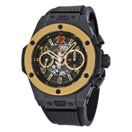 Hublot Big Bang Unico Magic Automatic Gold Skeleton Dial Black Rubber Mens Watch 411CM1138RX 411.cm.1138.rx