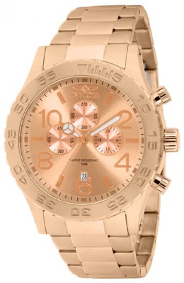 Invicta Elegant Ocean Chronograph Rose Dial Rose Gold-tone Mens Watch 1271