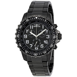 Invicta II Chronograph Black Dial Gunmetal Ion-plated Mens Watch 1328