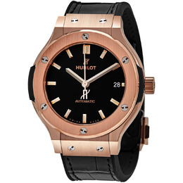 Hublot Classic Fusion Mat 18kt Rose Gold Black Dial Automatic Mens Watch 565.ox.1181.lr
