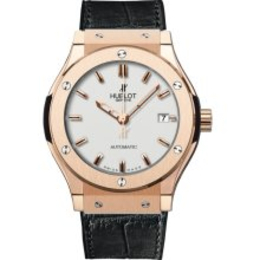 Hublot Classic Fusion Opalin Dial Automatic Black Alligator Rubber Watch 565.px.2610.lr