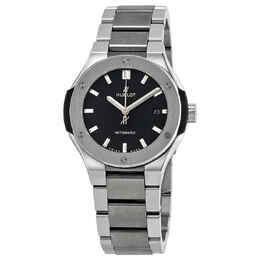 Hublot Classic Fusion Matte Black Dial Automatic Titanium Ladies Watch 585.nx.1170.nx