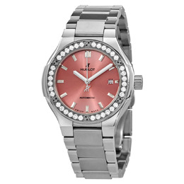Hublot Classic Fusion Automatic Diamond Pink Dial Ladies Watch 585.nx.891p.nx.1204