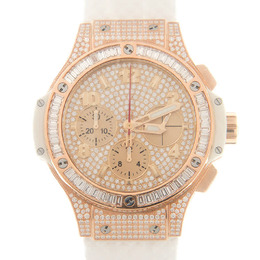 Hublot Big Bang Chronograph Automatic Diamond Gold Dial Watch 341.pe.9010.rw.0904