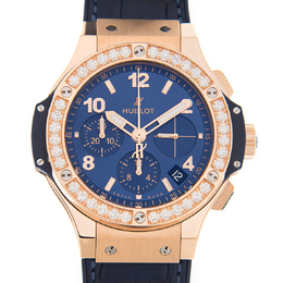 Hublot Big Bang Chronograph Automatic Diamond Blue Dial Mens Watch 341.px.7180.lr.1204