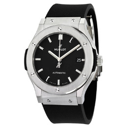 Hublot Classic Fusion Automatic Black Dial Black Rubber Mens 45mm Watch 511.nx.1171.rx