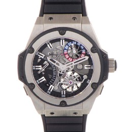 Hublot King Power Tourbillon Silver Dial Zirconium Rubber Strap Mens Watch 706.zx.1170.rx