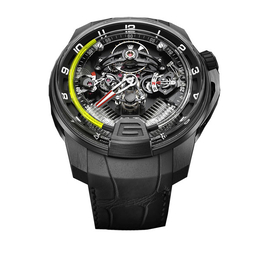 HYT H1 Pink Gold Black Dial Brown Leather Mens Watch 148-PG-22-GF-CR 248-dl-00-gf-ra