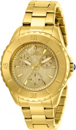 Invicta Angel Quartz Gold Dial Yellow Gold-tone Ladies Watch 29107