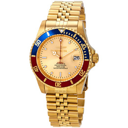 Invicta Pro Diver Pepsi Bezel Automatic Gold Dial Mens Watch 29183