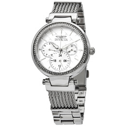 Invicta Angel Quartz Crystal Silver Dial Ladies Watch - Model 28915