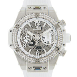 Hublot Big Bang Chronograph Automatic Diamond Silver Dial Mens Watch 441.ne.2010.rw.1104