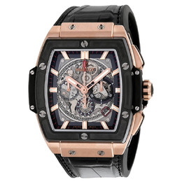 Hublot Spirit Of Big Bang Square Automatic Skeleton Dial Black Rubber Band Mens Watch 601.om.0183.lr