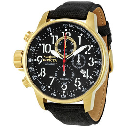 Invicta I-Force Lefty Chronograph Black Dial Gold-tone Mens Watch 1515
