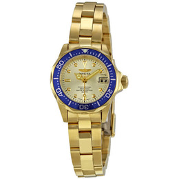 4610 Invicta Pro Diver Champagne Dial 18kt Gold Plated Ladies Watch